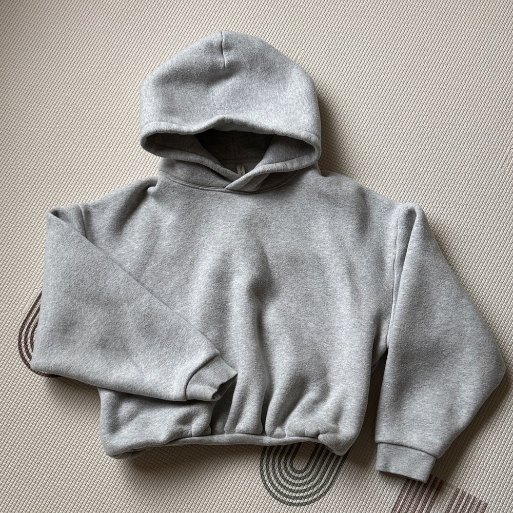 Aritzia Babaton Light Gray Fleece-Lined Hoodie